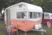 Front Shot of Rare Vintage 1963 Shasta Back Entry Trailer